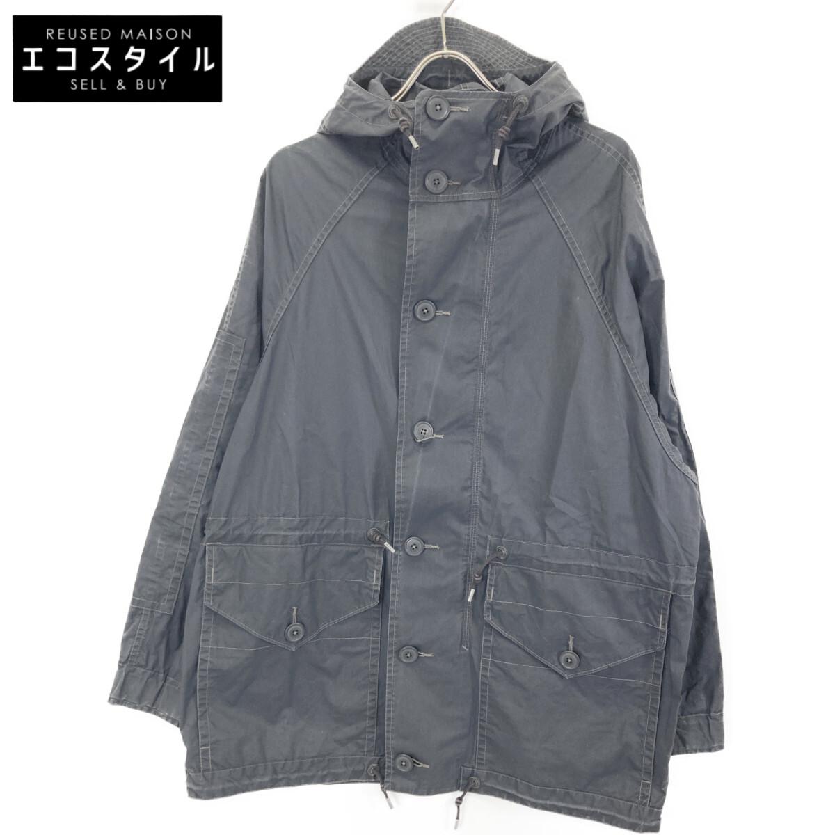

RRL Black Waxed Cotton Hooded Coat coat M blackUsed