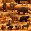 12 Pieces North American Animal Figurine Toys, Realistic Jungle Figurines, Wolf, Bear,Skunk  Bobcat And More Cake Decorations, Birthday Gifts