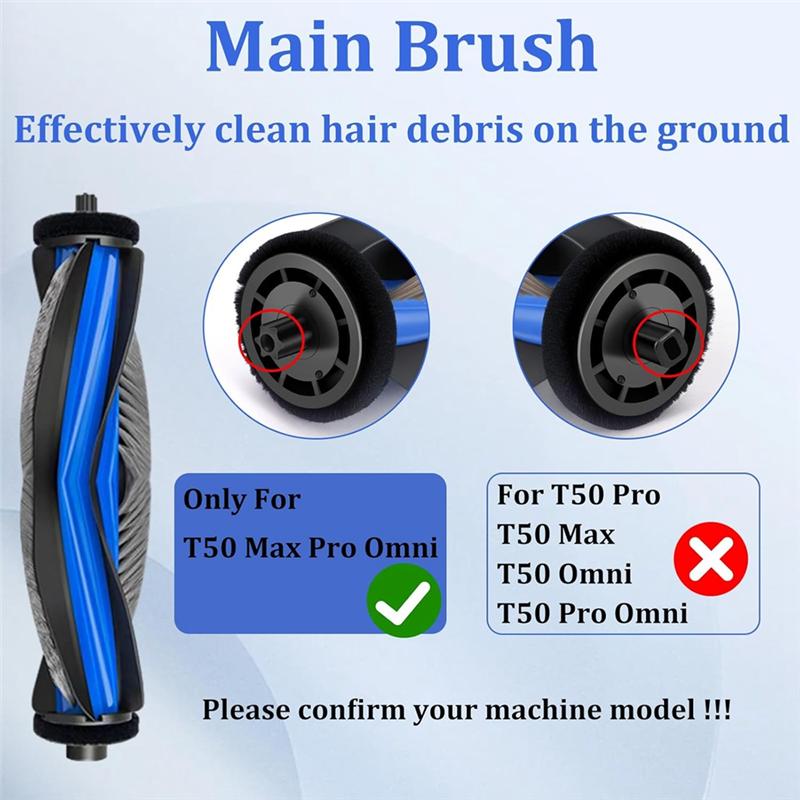 Vacuum Cleaner Replacement Kit For Ecovacs Deebot T50 Max Pro Omni, Accessory Parts Included