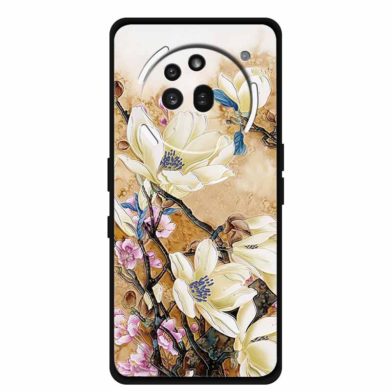 3D Prägehülle Für Nothing Phone 3A Pro Hülle 3 A Pro Hülle Blumen Schwarzes Silikon Weiche Rückabdeckung Für Nothing Phone3A Pro Hülle