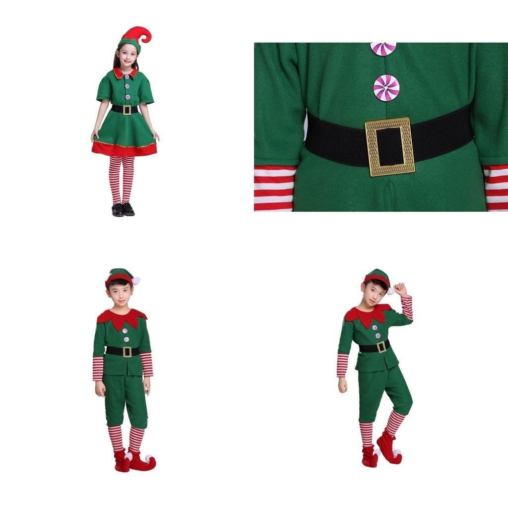 Delightful Christmas Elf Cosplay Costume Couple Outfit For Fancy Dress Xmas Party Role Play