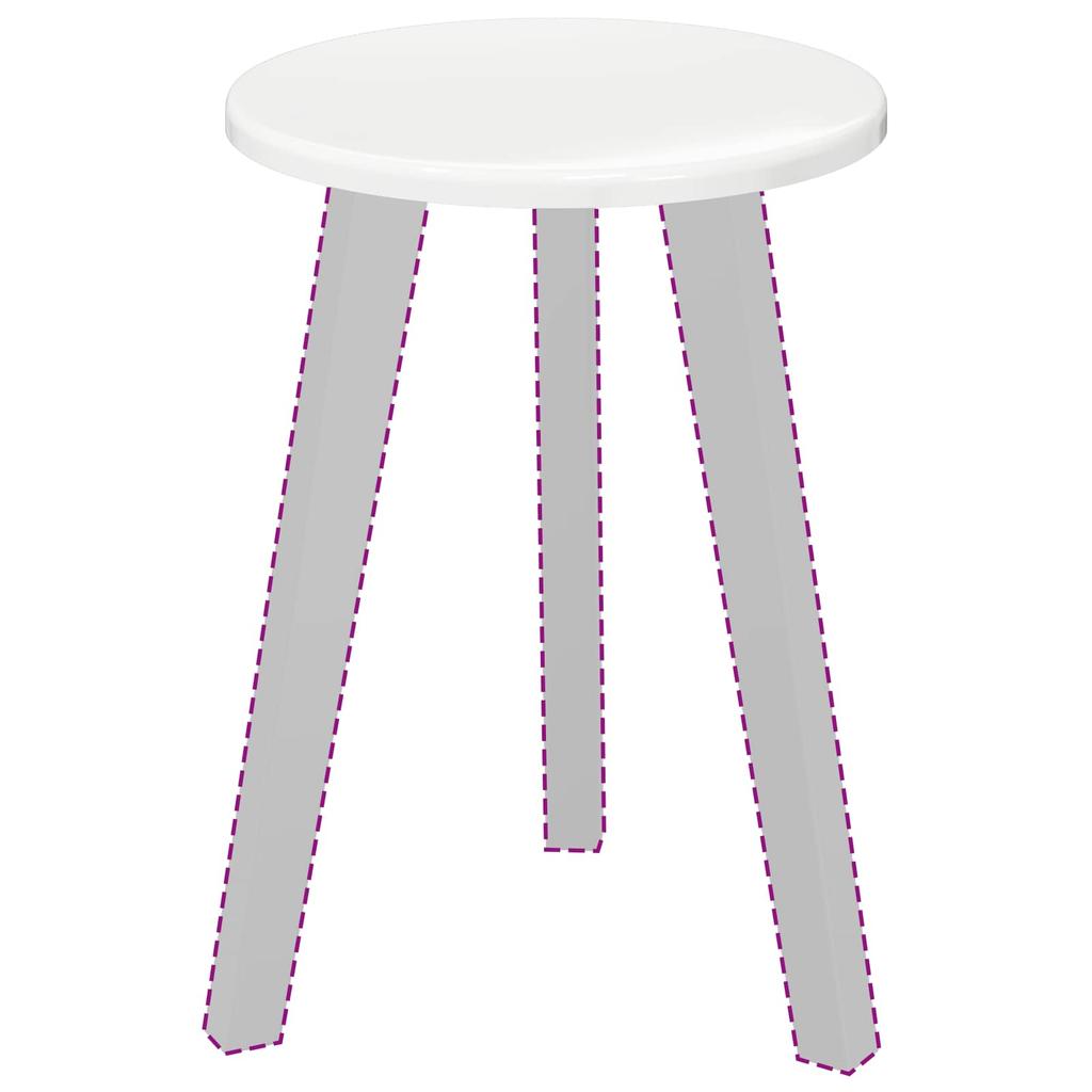 High Gloss White Table Top Ø 30 x 1.5 cm Wood Based Material