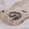 1Pcs Slivery Retro Vintage Adjustable Feather Ring Fashionable Personalized Wings Design Simple Elegant Open Ring
