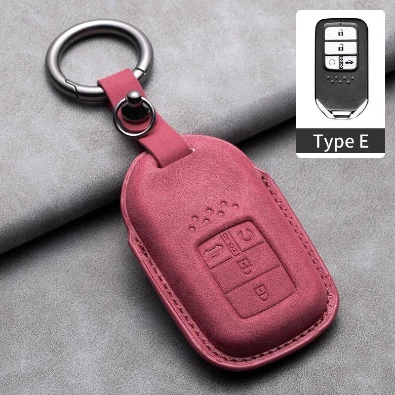 Autosleutelhoes Cover Voor Honda Accord Crv Cr-V Fit Civic Hr-V Hrv Jazz Brv Br-V City Xr-V Lederen Autosleutel Schaal Accessoires