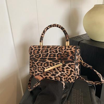 Nische Vielseitige Schultertasche mit Leopardenmuster Modische und Schlichte Unterarmtasche Ketten-Umhängetasche Personalisierte Umhängetasche
