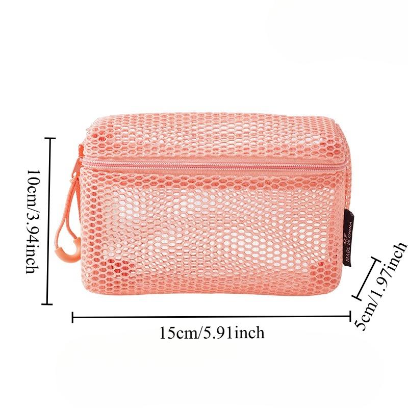 Casual Storage Pouch Hand-held With Zipper Cosmetic Bag Multipurpose Mesh Mesh Pouch Travel