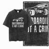 YD SKATE THEME Printed Cotton Acid Washed Graphic Unisex T Shirt Cool SKATEBOARD Streetwear Men Tshirts Big Size Tee for men