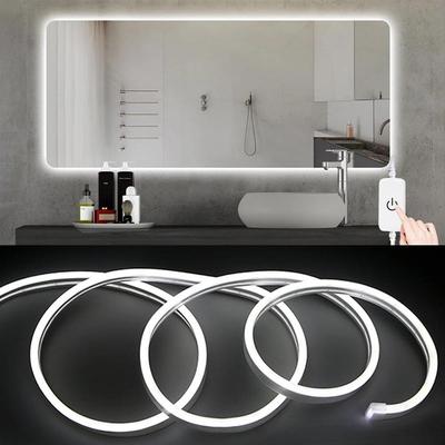 Dokunmatik Dimmer LED Şerit Neon Işık 12 V Esnek LED Işık RGB Şerit Bant Su Geçirmez yatak odası dolabı Arka Işık Lambası AB Tak Ile