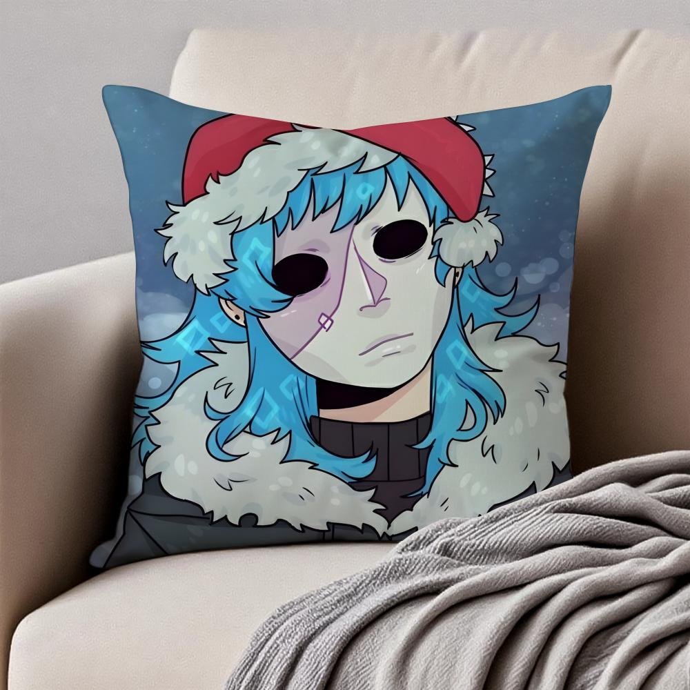 

Eerie Indie American Video Game SSally Face Cushion Cover Pillowcase Antidustmite Invisible Zipper Short Plush Sofa Cushion 30X30cm