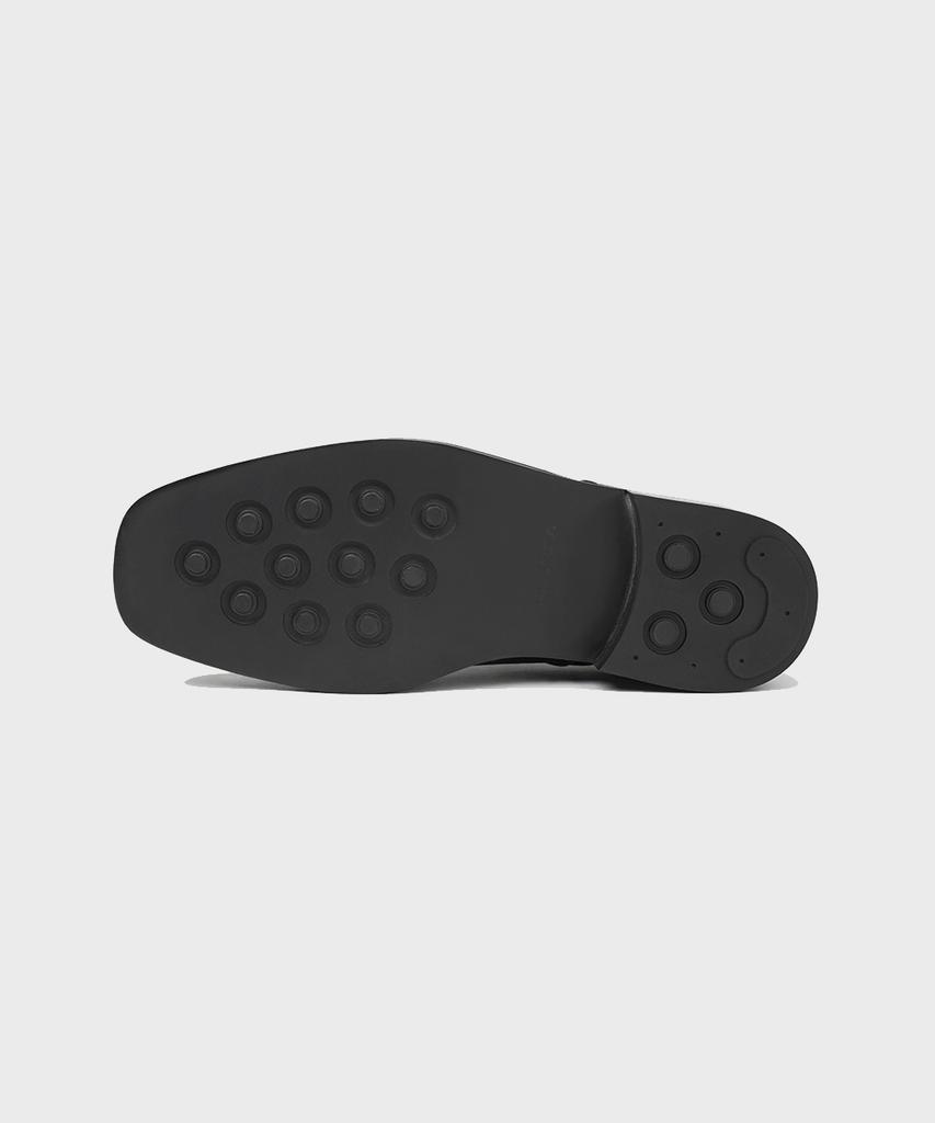 Firenze Atelier [Vibram] Merlin_Minimal Semi-Square Derby 8430 [Crack Black]