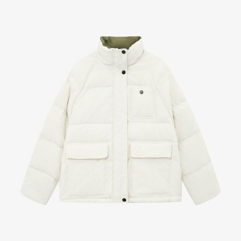 Winter New Korean Style Stand Collar Cotton Coat Women's Short Loose Thickened Coat for Small People