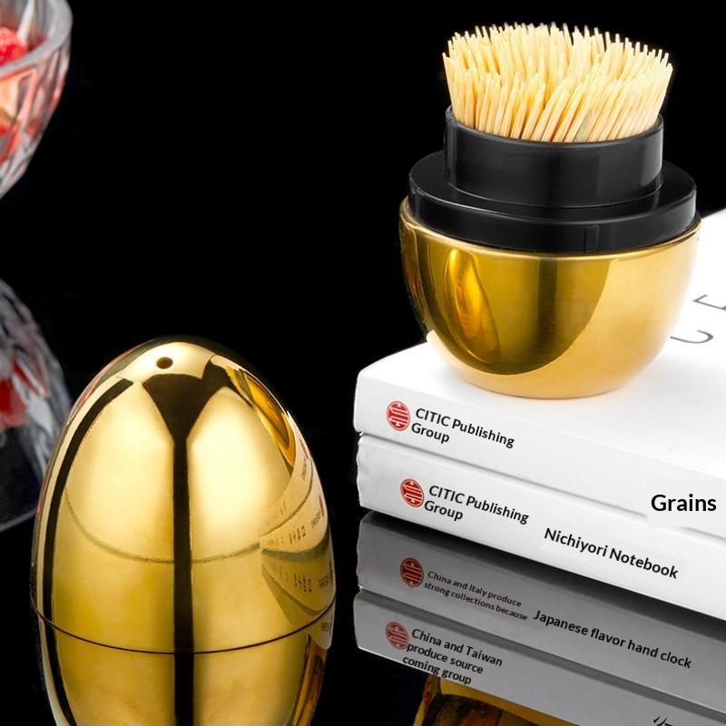 Creative Eggs Shaped Toothpick Case 304 Stainless Steel Toothpick Dispenser For Office Desk And Dining Table Kitchen Accessories