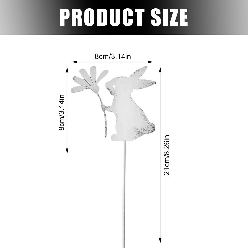 

Металлические колышки в виде кроликов Металлические таблички с кроликами для улицы Наружные украшения Таблички с белыми кроликами для сада, патио, газона, переднего двора