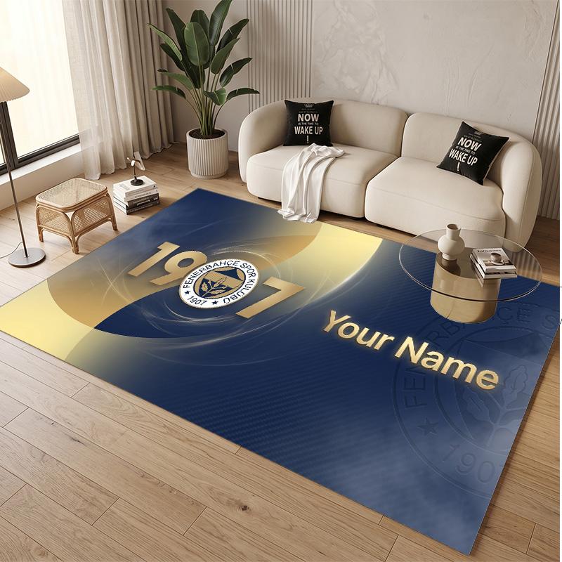 Personalized Crystal Velvet Carpet Fenerbahçe FC Pattern Non Slip Floor Rug