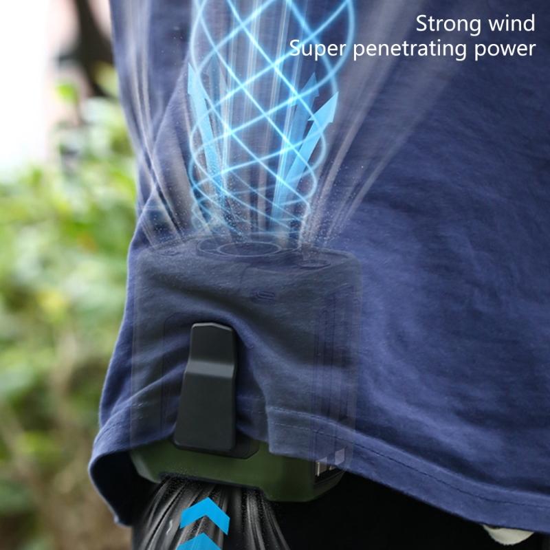 Portable Waist Clip Fan Rechargeable Air Conditioner Coolers 5 Speed Adjustment Outdoor Cooling Fan with LED Flashlights