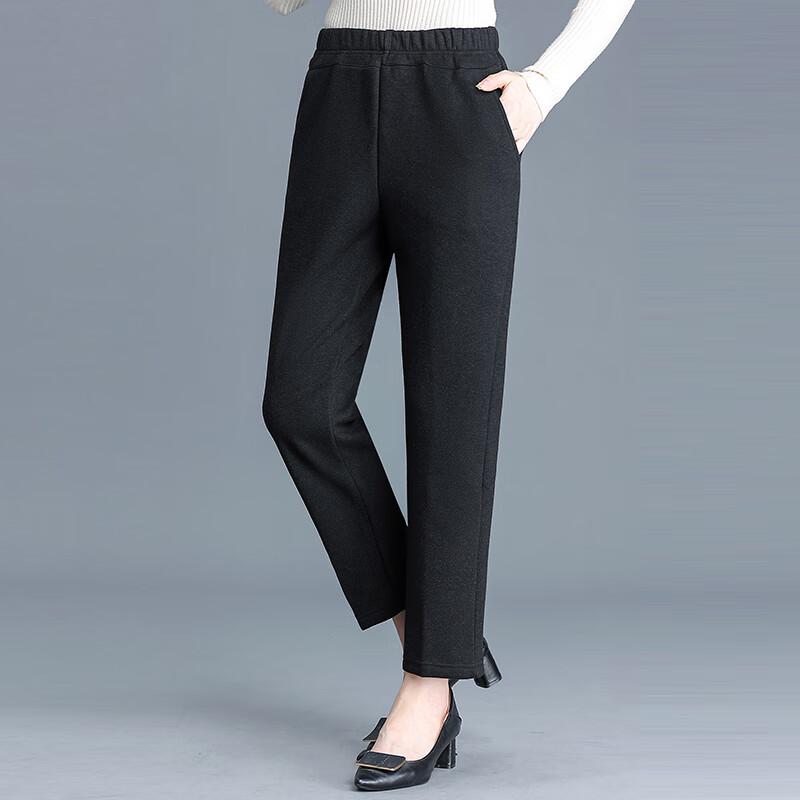 Women's Fleece-Lined Winter Elastic Waist Mom Pants