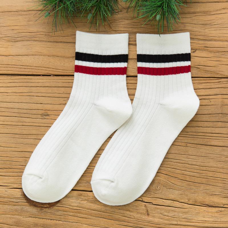 DOIAESKV  Cotton Men's Socks Casual Breathable Socks High Quality Man Solid Long Socks Striped Socks for Couple EU 39-44