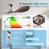 36-52" Low-Profile Flush Mount Ceiling Fan Remote Control Industrial Vintage Fan No-Light Design Multi-Space Use Electric Fan