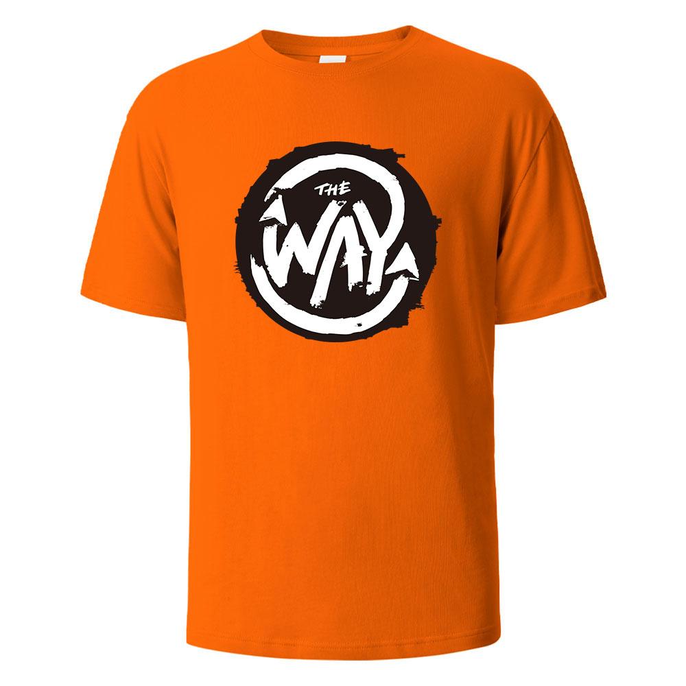 Herren bedrucktes T-Shirt The Way Streetwear 100% Baumwolle Oberteile für Herren Damen Sommer Atmungsaktiv Kurzarm Lässig Rundhals Basic T-Shirts