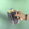 Porta Stuzzicadenti a Pressione in Resina Accessori per Soggiorno Testa Coperchio Acciaio Inossidabile Dispenser Stuzzicadenti Porta Cotton Fioc