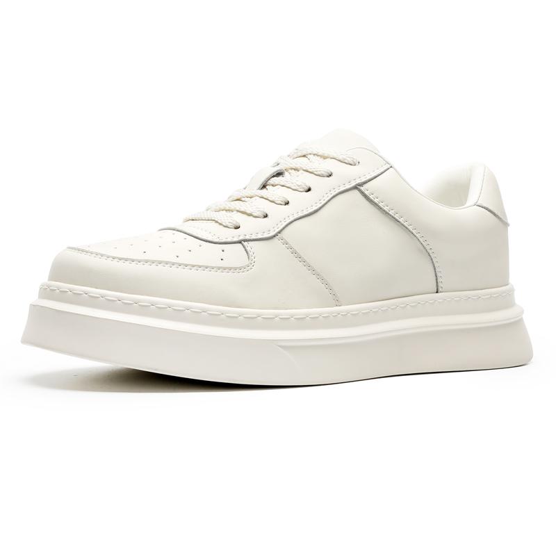 

Мужские борцовки из натуральной кожи Модный повседневный минималистичный стиль Для улицы Молодежные Взрослые Активность Ходьба Дышащие Белые туфли 44 белый