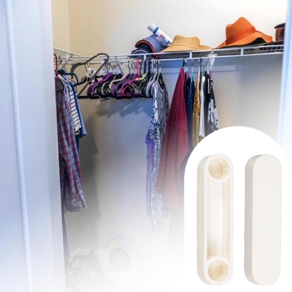8 Pcs White ABS Plastic Rod Spacer Closet Rod End Caps, Wire Shelf End Caps, Closet System Parts,Durable Wardrobe & Closet Pole Accessories