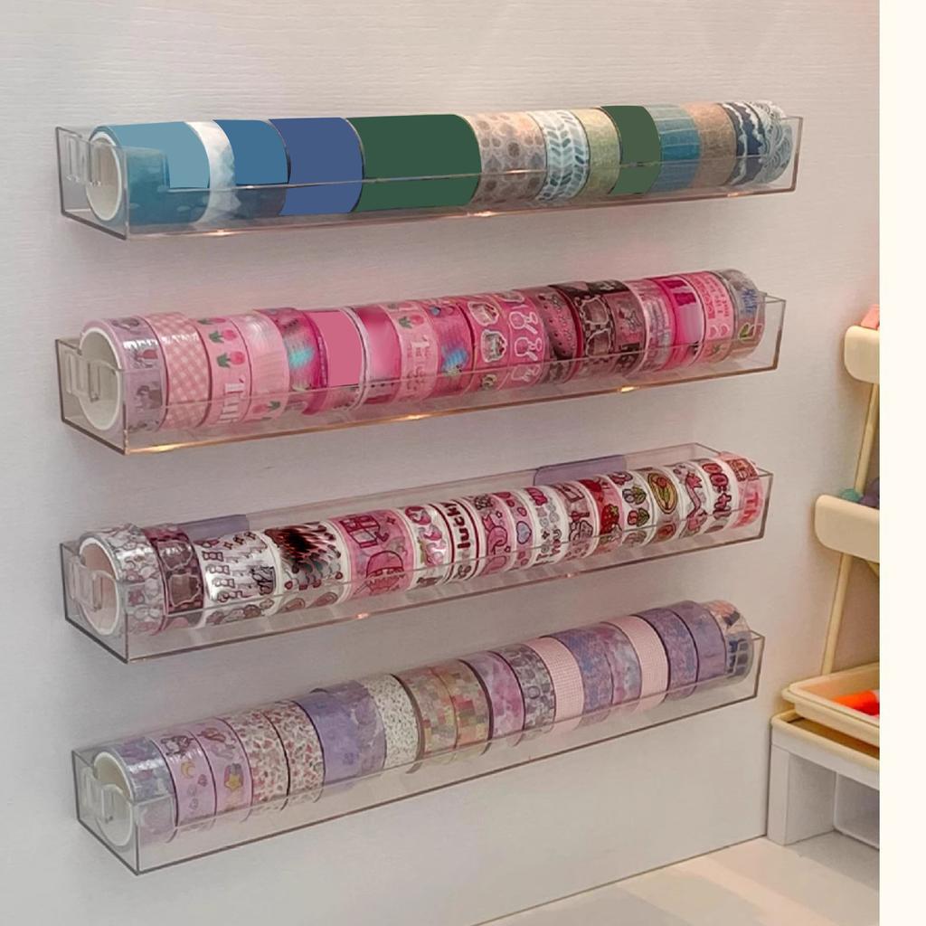 2 ks Páska PET Nástenný Priehľadný Obdĺžnikový Držiak na Pásky na Scrapbooking Úložný Stojan na Výstavu Potrieb pre Scrapbooking Umenie a Remeslá