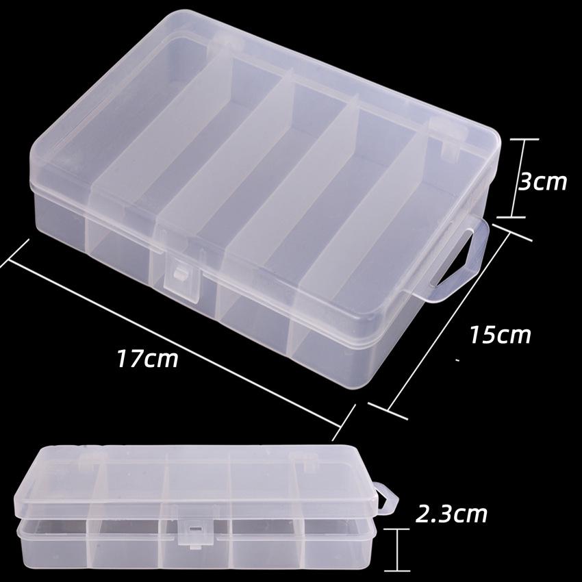 Transparent Plastic Lure and Component Storage Box with 5, 8, or 10 Compartments (Thunder Frog Box).
