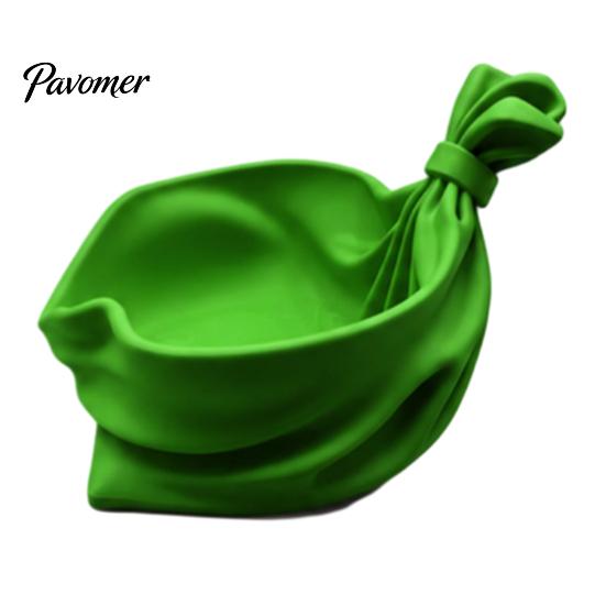 Creative Gift for Christmas 3D Printed Bag Shaped Storage Tray, Pleated Catchall Bowl Candy, Festival Desktop Ornament Festive Table Centerpiece