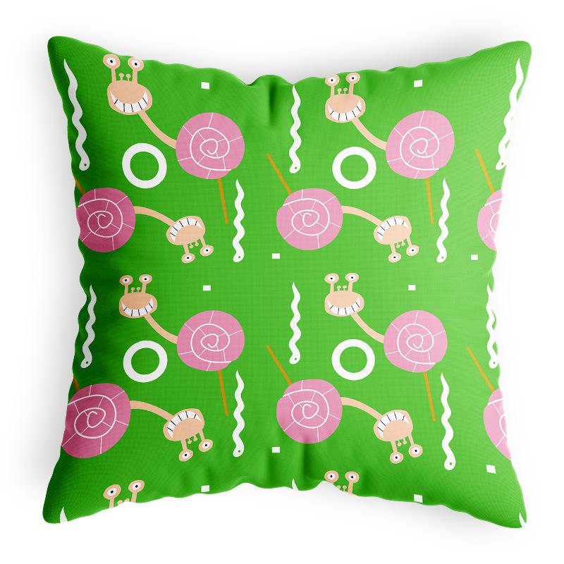 Small Fresh Pillowcase Multi-color Cartoon Cute Children's Chair Cushion Cover Square Dopamine Velvet Pillowcase