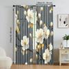 2 pcs   versatile polyester transparent curtains for home decoration Grey for use in bedrooms and living rooms