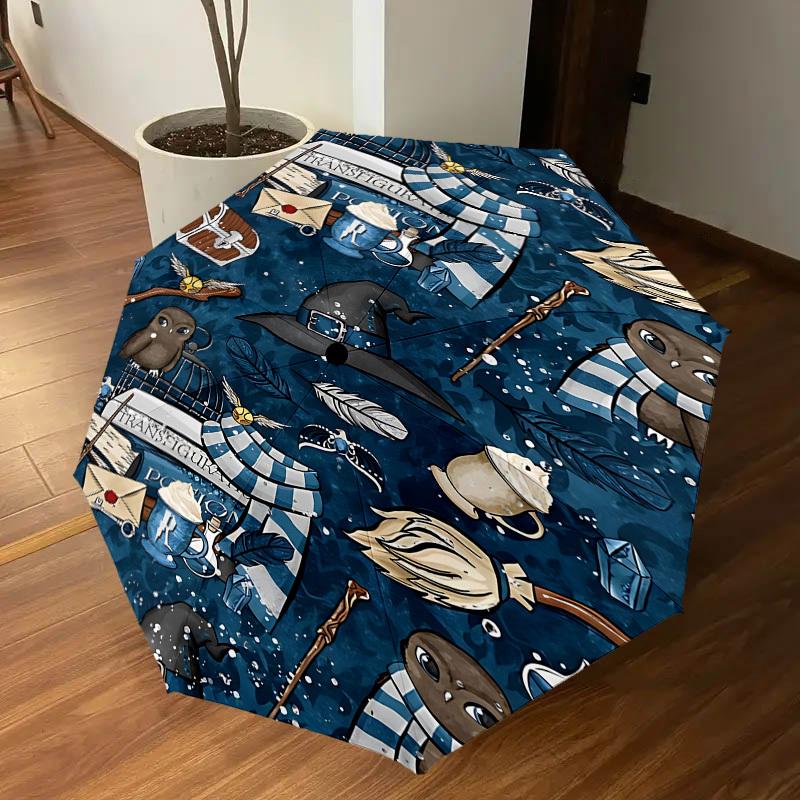 1PC Harry Potter, Spells Umbrella-8-Rib Reinforced, Automatic Open, Lightweight & Durable, Cute Fashion Accessory for Outdoor, D2627