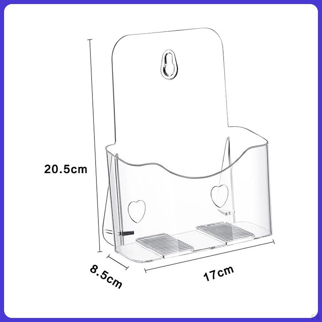 Acrylic Brochure Holder Clear Display Stand Magazines Table Countertop Desk or Wall Mount Organizer