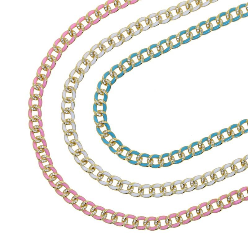 Hip Hop Cuban Chain Necklace 7mm Drip Oil Design Micro Pave Zircon Mens Streetwear Jewelry