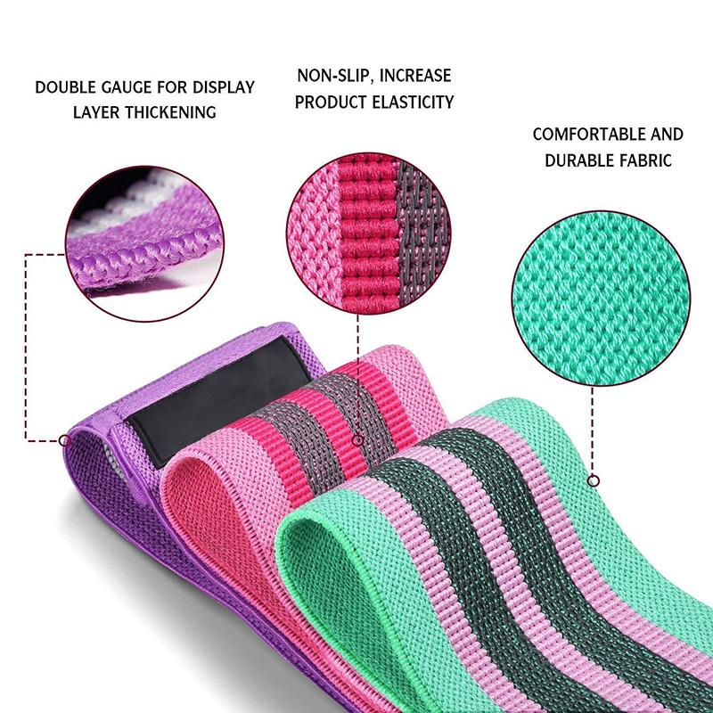 Bandas de Resistencia 3 Sets Yoga Pilates Flexbands Caderas Piernas Glúteos Entrenamiento Booty Bands Entrenamiento en Casa Fitness Sentadillas Mujeres y Hombres