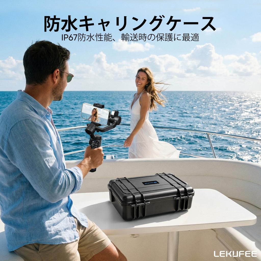 Lekufee Waterproof Hard Carrying Case for GoPro Fluid Pro AI Gimbal & Hero 13/12/11/10/9 Cameras Dual-Layer EVA ABS Shell Travel Storage Bag