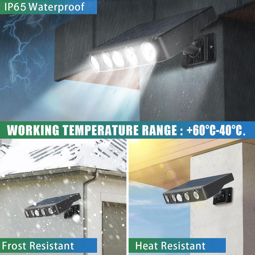 Solar Sensor Wall Light Waterproof Garden Decor With Rgb And Warm White Led For Outdoor Yard