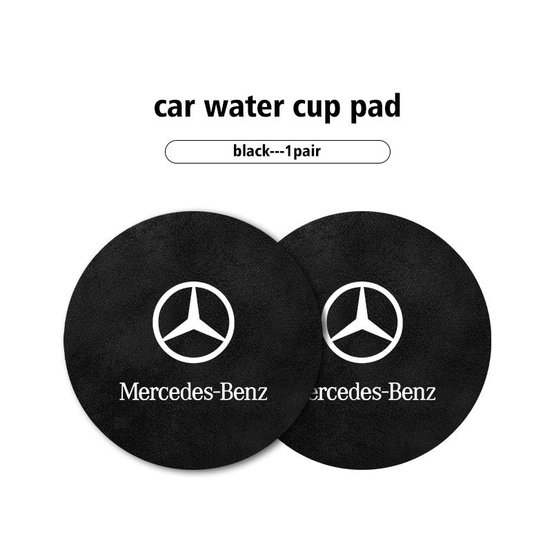 CRR1 Car Coaster Cup Slot Pad Suede Anti-Slip Interior Water Cup Mat For Mercedes Benz AMG A C E S G Class W201 W210 W108 W204 W205