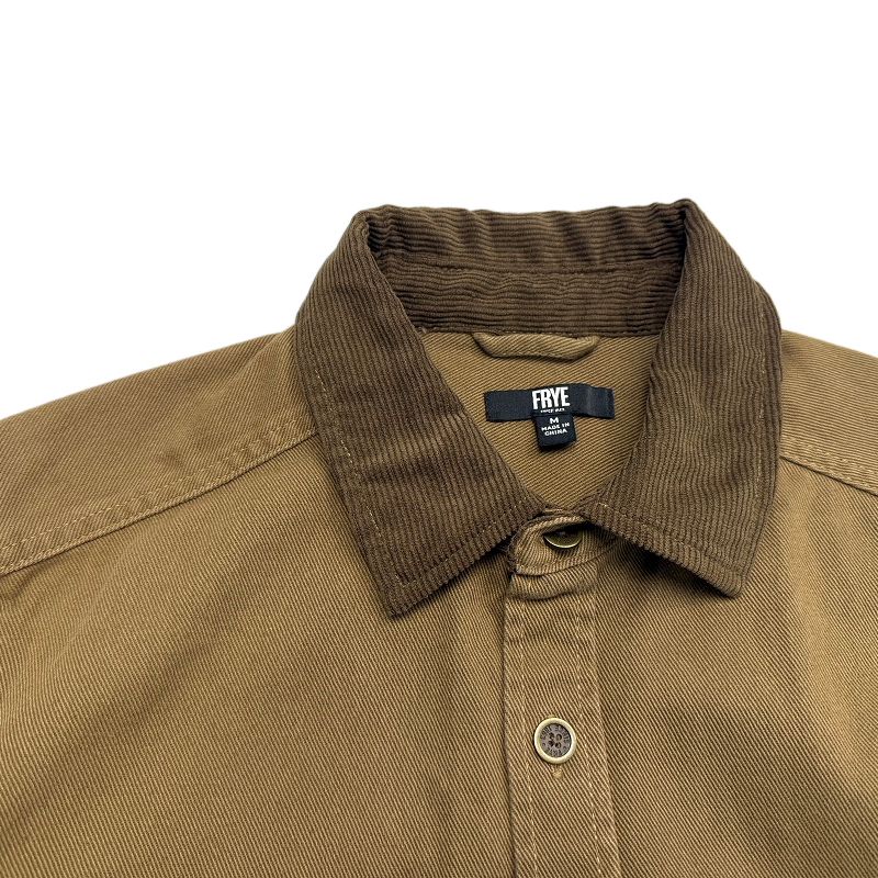 Men's Spring and Autumn Pure Cotton Twill Shirt, American Casual Workwear Corduroy Lapel Thin Jacket