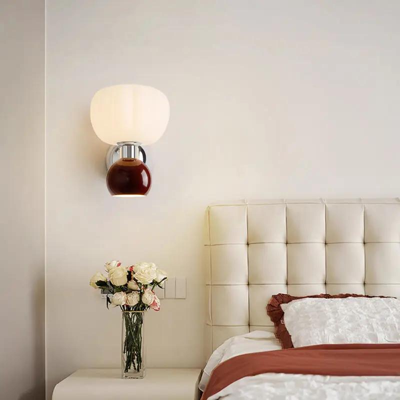 Wall Decor Room Decor Cream Style Creative Middle Lamp Bedroom Bedside Aisle Lamp Balcony Double Head Background Wall Wall Lamp