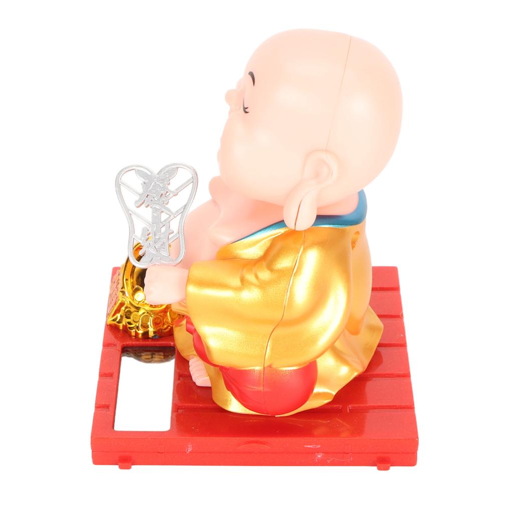 Solar Buddha Figurine Maitreya Auto Hand Shaking Solar Powered   ABS Buddha Statue for Home Car