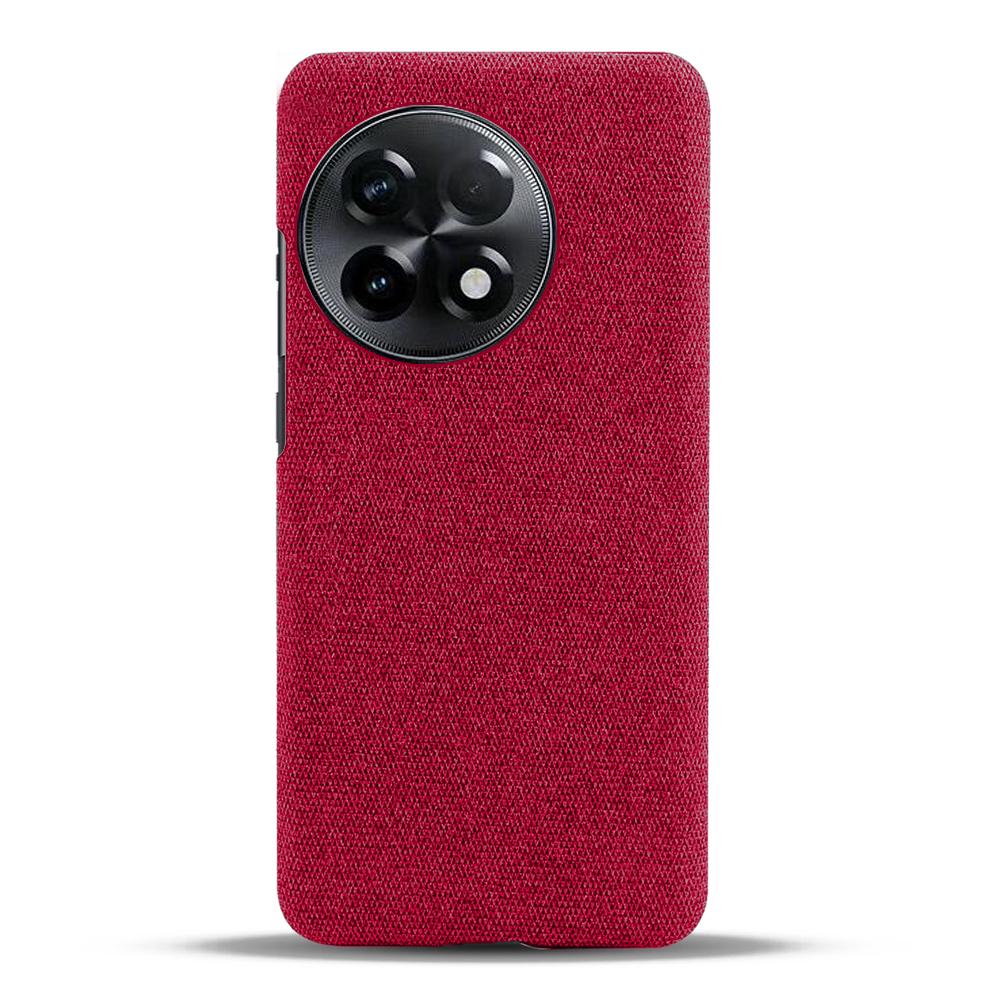 Cloth Texture Smartphone Cover for OnePlus 11R 5G/Ace 2 5G,Solid Color Hard PC+Cloth Anti-scratch Case