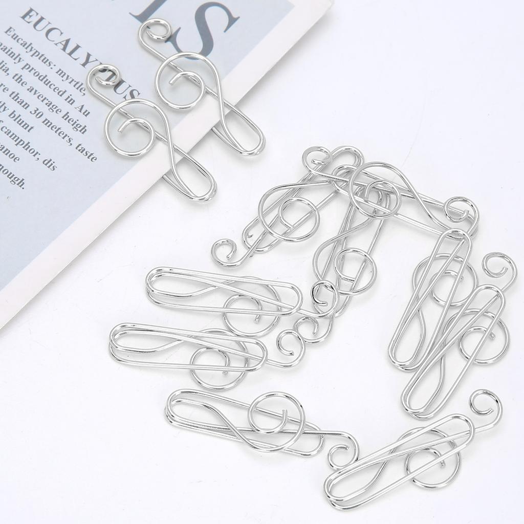 20Pcs Musical Note Paperclip Music Shape Creativity Modeling Metal Craft Supplies