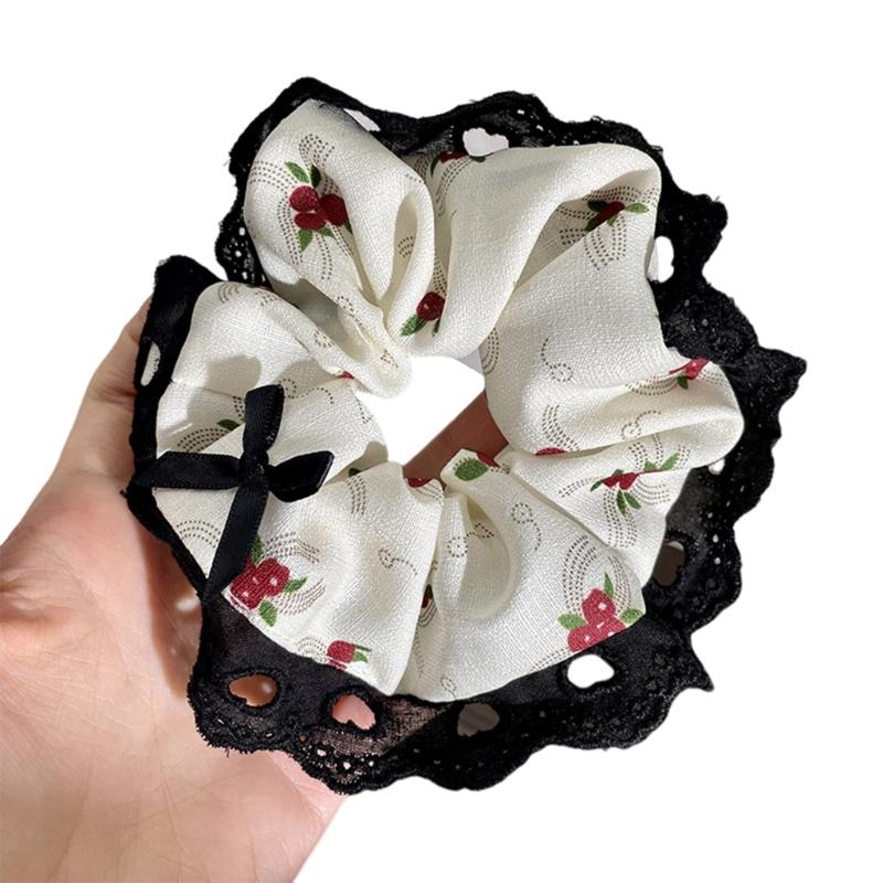 

Hair Tie Black Multi Layer Hair Rope Lacework Scrunchies Princess at Large Multi Layer Tie Laciness Hair Tie 1 чёрный