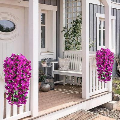 Artificial Bougainvillea Flower Faux Hanging Bougainvillea for Outside Long Trailing Vines Fake Flower for Front Door Porch Planter Urn Patio Balcony
