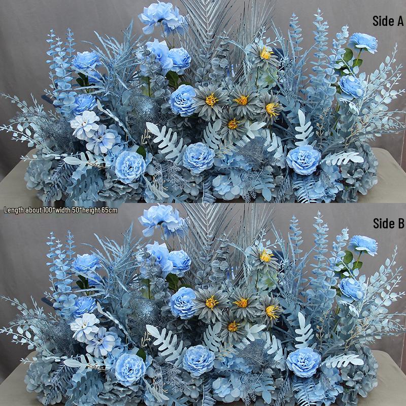 Wedding Aisle Blue Artificial Flower Row Decoration