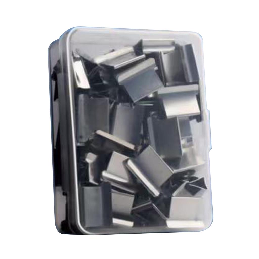 Handheld Clamp Pusher Refill Clips Stationery Binder Pusher Dispenser Clips for Fixing Test Papers Book 50Pcs Refill