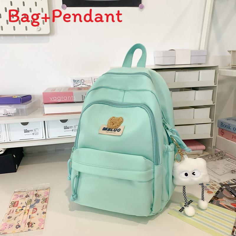 

Style Girl Backpack With Water Resistant Nylon For School And Study Use Green Small