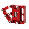 Metal-Pin Motorcycle Brake Toe Tip with Pivoting Spring Hinge, Aluminum Body, and an Elongated Slotted Attachment Section