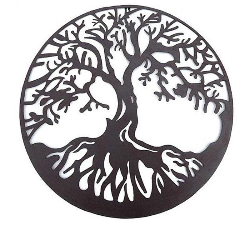 Art Mural Arbre de Vie en Fer Forgé Nordique - Ornement Décoratif Arbre à Argent